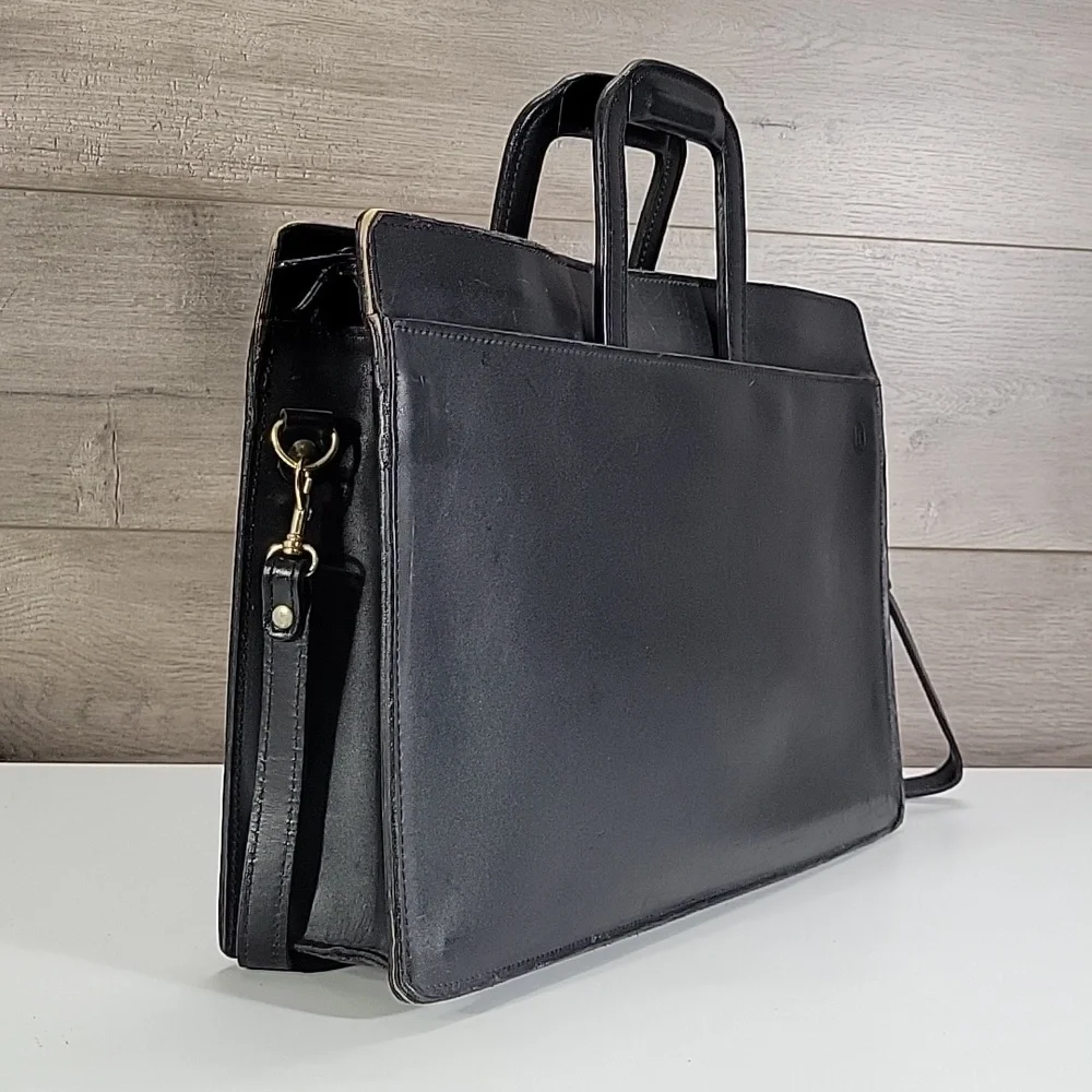 Vintage Hartmann Black Leather Briefcase